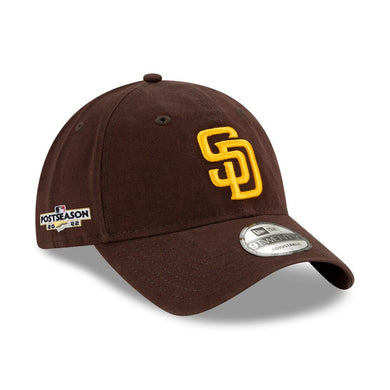 San Diego Padres New Era MLB 9TWENTY 920 Adjustable Cap Hat Brown Crown/Visor Yellow Logo 2022 Post Season Side Patch