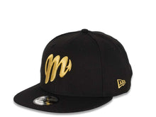 Load image into Gallery viewer, Diablos Rojos del Mexico New Era 9FIFTY 950 Snapback Cap Hat Black Crown/Visor Metallic Gold Logo
