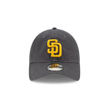 Load image into Gallery viewer, San Diego Padres New Era MLB Cap Hat Graphite Crown/Visor Yellow Logo
