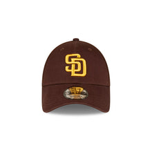 Load image into Gallery viewer, San Diego Padres New Era MLB 9FORTY 940 Adjustable Trucker Mesh Cap Hat Dark Brown Crown/Visor Yellow Logo
