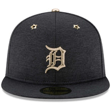Load image into Gallery viewer, Detroit Tigers New Era MLB 59FIFTY 5950 Fitted Cap Hat Black Crown/Visor Metallic Gold Logo 2017 All-Star Game Side Patch
