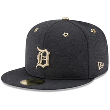 Load image into Gallery viewer, Detroit Tigers New Era MLB 59FIFTY 5950 Fitted Cap Hat Black Crown/Visor Metallic Gold Logo 2017 All-Star Game Side Patch
