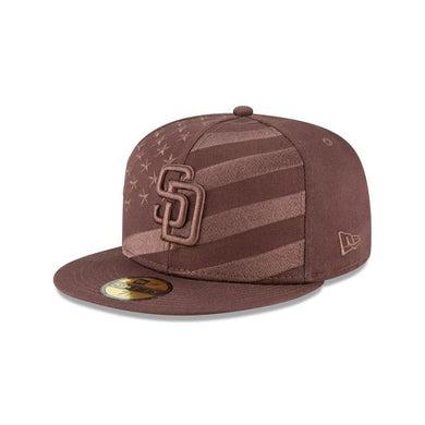 San Diego Padres New Era MLB 59FIFTY 5950 Fitted Cap Hat Brown Crown/Visor Brown Logo Wave