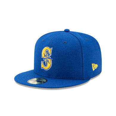 (Youth) Seattle Mariners New Era MLB 59FIFTY 5950 Kid Fitted Cap Hat Royal Blue Crown/Visor Team Color Logo