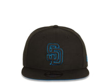 Load image into Gallery viewer, New Era MLB 9Fifty 950 Snapback San Diego Padres Cap Hat Black Crown Black/Blue Logo Blue UV

