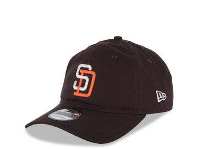 San Diego Padres New Era MLB 9TWENTY 920 Adjustable Cap Hat Dark Brown Crown/Visor White/Orange Logo