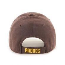 Load image into Gallery viewer, San Diego Padres &#39;47 MLB MVP Adjustable Cap Hat Brown Crown/Visor Yellow Logo 
