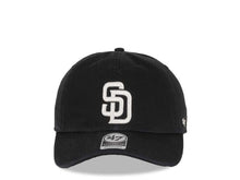 Load image into Gallery viewer, San Diego Padres &#39;47 Brand MLB Clean Up Adjustable Cap Hat Black Crown/Visor White Logo
