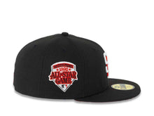 Load image into Gallery viewer, San Diego Padres New Era MLB 59FIFTY 5950 Fitted Cap Hat Black Crown/Visor White/Red Logo 1992 All-Star Game Side Patch Red UV
