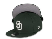 Load image into Gallery viewer, San Diego Padres New Era MLB 9FIFTY 950 Snapback Cap Hat Dark Green Crown/Visor White Logo
