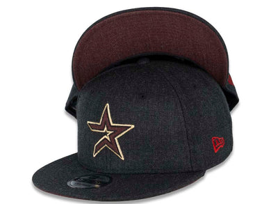 Houston Astros New Era MLB 9FIFTY 950 Snapback Cap Hat Black/Gray Crown/Visor Maroon Logo Heather Hype