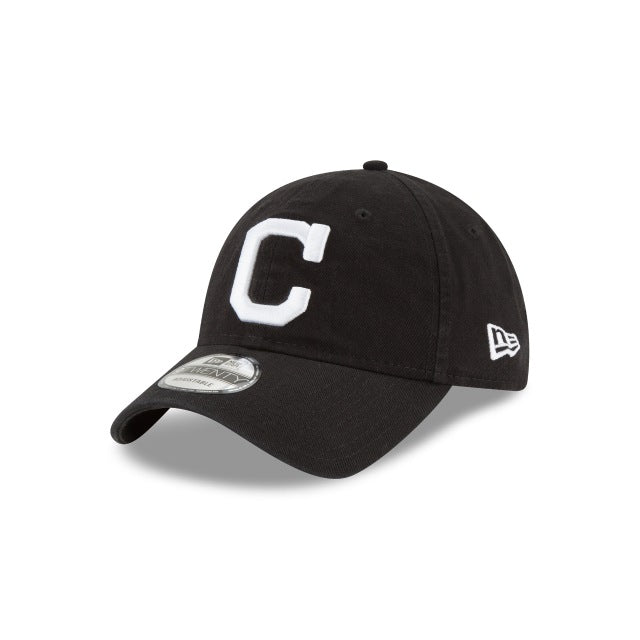 Cleveland Indians New Era MLB 9TWENTY 920 Adjustable Cap Hat Black Crown/Visor White “C” Logo 