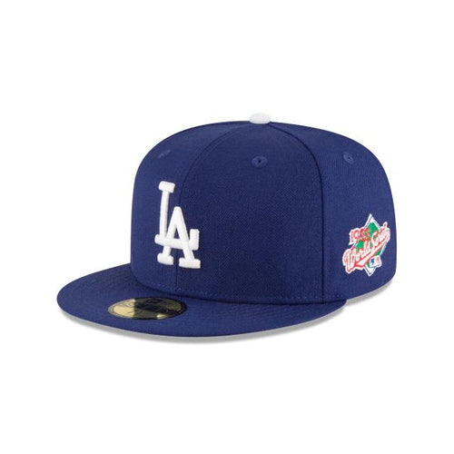 Los Angeles Dodgers New Era MLB 59Fifty 5950 Fitted Cap Hat Team Color Royal Blue Crown/Visor White Logo 1988 World Series Side Patch Gray UV