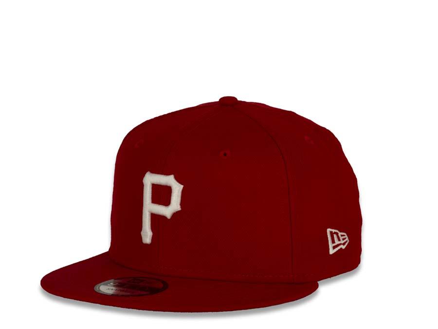 New Era MLB 9Fifty 950 Snapback Pittsburg Pirates Cap Hat Red Crown White Logo Black UV