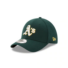 Load image into Gallery viewer, Oakland Athletics New Era MLB 39THIRTY 3930 Flexfit Cap Hat Dark Green Crown/Visor White/Yellow Logo 
