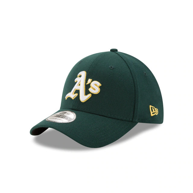 Oakland Athletics New Era MLB 39THIRTY 3930 Flexfit Cap Hat Dark Green Crown/Visor White/Yellow Logo 