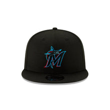 Load image into Gallery viewer, (Youth) Miami Marlins New Era MLB 9FIFTY 950 Snapback Cap Hat Black Crown/Visor Team Color Logo 
