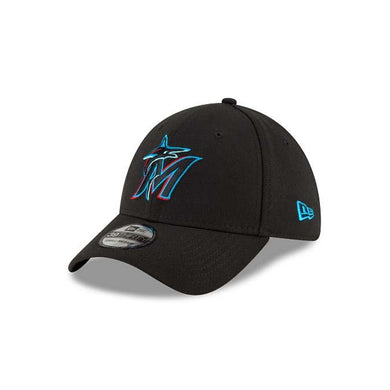 Miami Marlins New Era MLB 39THIRTY 3930 Flexfit Cap Hat Black Crown/Visor Team Color Logo 