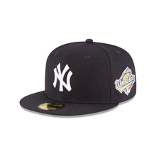 Load image into Gallery viewer, New York Yankees New Era MLB 59Fifty 5950 Fitted Cap Hat Team Color Navy Crown/Visor White Logo 1996 World Series Side Patch Gray UV
