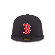 Load image into Gallery viewer, Boston Red Sox New Era MLB 59Fifty 5950 Fitted Cap Hat Team Color Navy Crown/Visor Red/White Logo 2004 World Series Side Patch Gray UV
