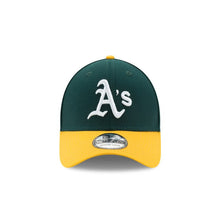 Load image into Gallery viewer, Oakland Athletics New Era MLB 39THIRTY 3930 Flexfit Cap Hat Dark Green Crown Yellow Visor White Logo 
