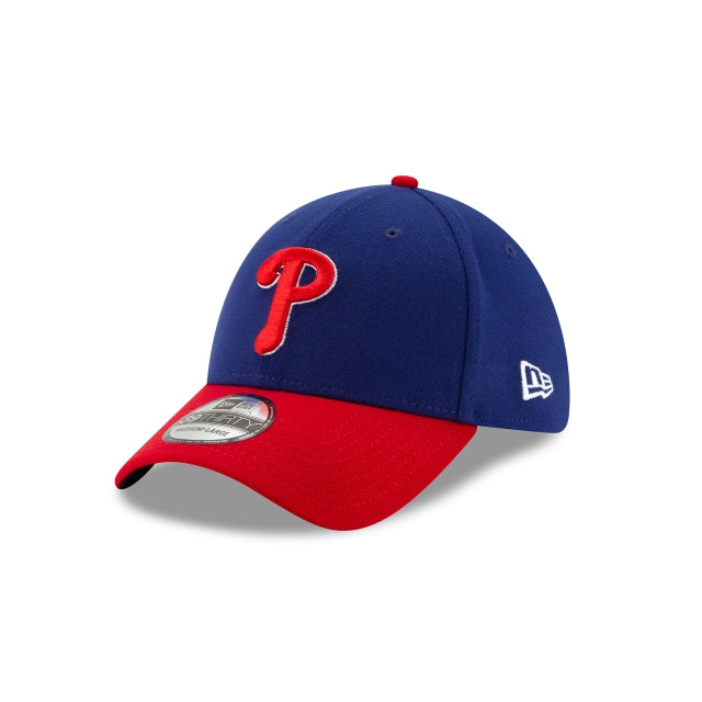 Philadelphia Phillies New Era MLB 39THIRTY 3930 Flexfit Cap Hat Royal Blue Crown Red Visor Red/White Logo 