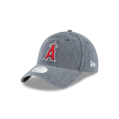 Los Angeles Anaheim Angels New Era MLB 9TWENTY 920 Denim Adjustable Cap Hat Dark Gray Crown/Visor Team Color Logo 