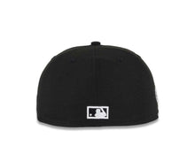 Load image into Gallery viewer, San Diego Padres New Era MLB 59FIFTY 5950 Fitted Cap Hat Black Crown/Visor Black/White Logo 50th Anniversary Side Patch
