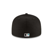 Load image into Gallery viewer, Florida Marlins New Era MLB 59Fifty 5950 Fitted Cap Hat Team Color Black Crown/Visor Team Color Logo 1997 World Series Side Patch Gray UV
