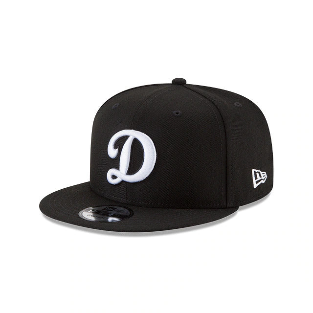 Los Angeles Dodgers New Era MLB 9FIFTY 950 Snapback Cap Hat Black Crown/Visor White/Black “D” Logo 