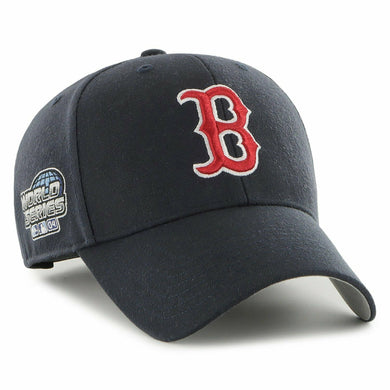 Boston Red Sox '47 Brand MLB MVP Adjustable Snapback Closure Cap Hat Team Color Navy Crown/Visor Red/White Logo 2004 World Series Side Patch