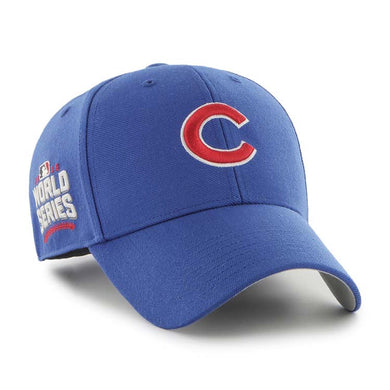 Chicago Cubs '47 Brand MLB MVP Adjustable Cap Hat Royal Blue Crown/Visor Team Color Logo 2016 World Series Side Patch