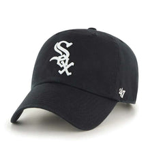Load image into Gallery viewer, Chicago White Sox &#39;47 Brand MLB Clean Up Adjustable Cap Hat Black Crown/Visor White Logo Pink UV
