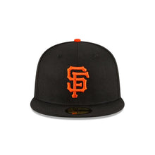 Load image into Gallery viewer, San Francisco Giants New Era MLB 59Fifty 5950 Fitted Cap Hat Team Color Black Crown/Visor Orange Logo 2002 World Series Side Patch Gray UV
