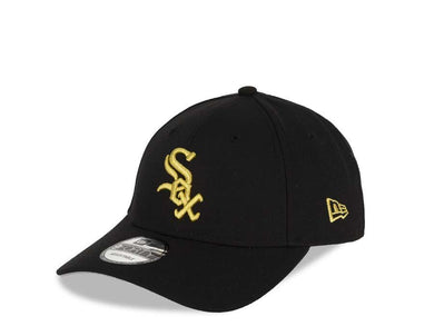 Chicago White Sox New Era MLB 9FORTY 940 Adjustable Cap Hat Black Crown/Visor Metallic Gold Logo 