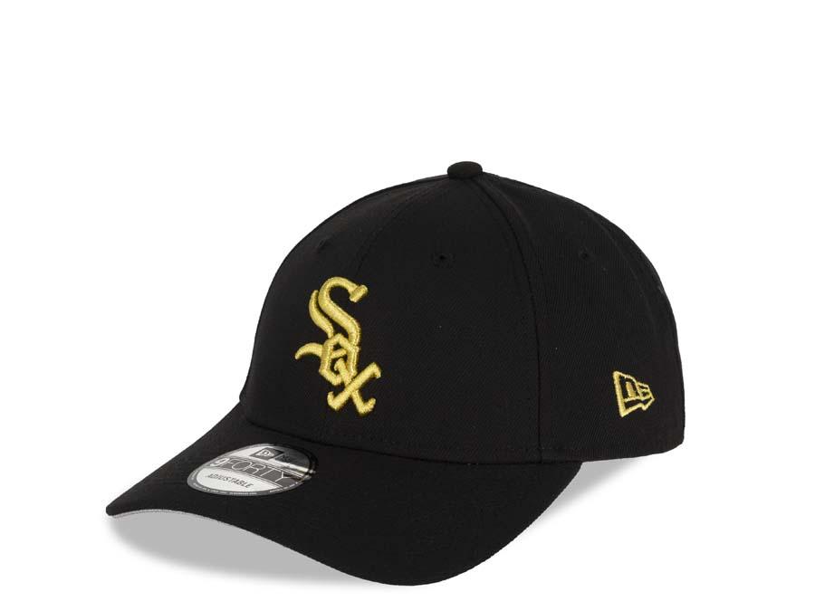 Chicago White Sox New Era MLB 9FORTY 940 Adjustable Cap Hat Black Crown/Visor Metallic Gold Logo 