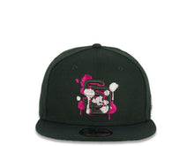 Load image into Gallery viewer, New Era MLB 9Fifty 950 Snapback San Diego Padres Cap Hat Forest Green Crown Forest Green/White/Beetroot Purple Splatter Logo Forest Green UV
