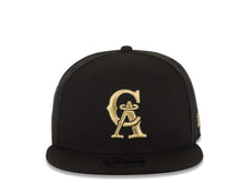 Load image into Gallery viewer, Los Angeles Anaheim Angels New Era MLB 9FIFTY 950 Snapback Cap Hat Black Crown/Visor Metallic Gold CA Cooperstown Logo
