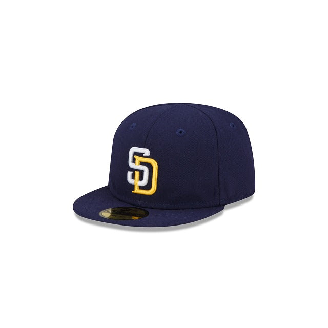 (Infant) San Diego Padres New Era MLB 59FIFTY 5950 Fitted Cap Hat Navy Crown/Visor White/Yellow Logo 