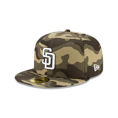 San Diego Padres New Era MLB 59FIFTY 5950 Fitted Cap Hat Camo Crown/Visor White/Black Logo (Armed Forces Day 2020)