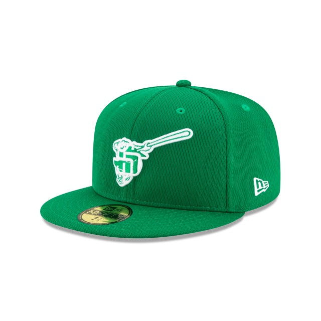 San Diego Padres New Era MLB 59FIFTY 5950 Fitted Cap Hat Green Crown/Visor White/Green Friar Logo 