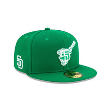 Load image into Gallery viewer, San Diego Padres New Era MLB 59FIFTY 5950 Fitted Cap Hat Green Crown/Visor White/Green Friar Logo 

