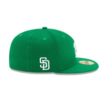 Load image into Gallery viewer, San Diego Padres New Era MLB 59FIFTY 5950 Fitted Cap Hat Green Crown/Visor White/Green Friar Logo 

