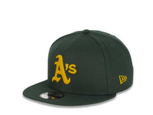 Load image into Gallery viewer, Oakland A&#39;s Athletics New Era MLB 9Fifty 950 Snapback Cap Hat Team Color Green Crown/Visor Yellow Logo 1989 World Series Side Patch Gray UV
