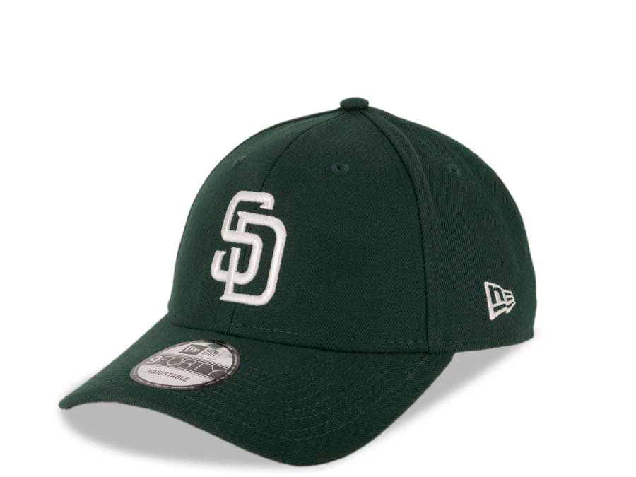 San Diego Padres New Era MLB 9FORTY 940 Adjustable Cap Hat Dark Green Crown/Visor White Logo