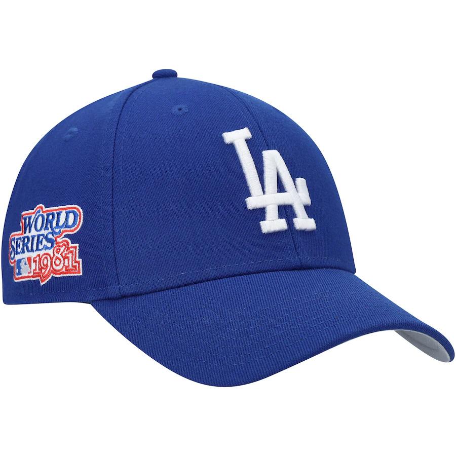 Los Angeles Dodgers '47 Brand MLB MVP Adjustable Snapback Closure Cap Hat Team Color Royal Blue Crown/Visor White Logo 1981 World Series Side Patch Gray UV