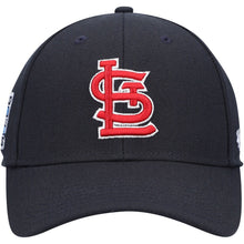 Load image into Gallery viewer, St. Louis Cardinals &#39;47 Brand MLB MVP Adjustable Cap Hat Dark Navy Crown/Visor Team Color Logo 2006 World Series Side Patch
