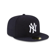 Load image into Gallery viewer, New York Yankees New Era MLB 59Fifty 5950 Fitted Cap Hat Team Color Navy Crown/Visor White Logo 2000 World Series Side Patch Gray UV
