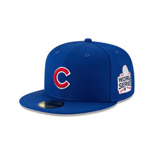 Load image into Gallery viewer, Chicago Cubs New Era MLB 59Fifty 5950 Fitted Cap Hat Royal Blue Crown/Visor Team Color Logo with World Series 2016 Side Patch

