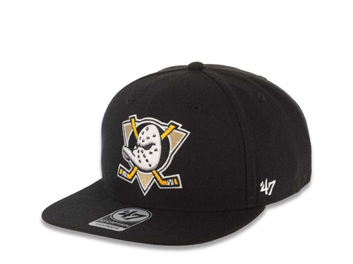 Anaheim Mighty Ducks '47 Brand NHL Captain Snapback Cap Hat Black Crown/Visor Team Color Logo